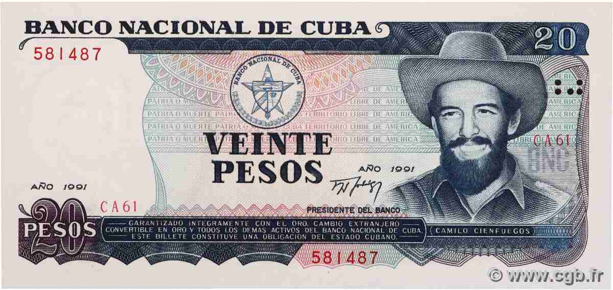 20 Pesos CUBA 1991 P.110a NEUF