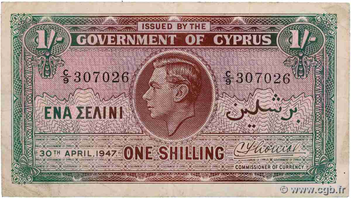 1 Shilling CYPRUS 1947 P.20 F