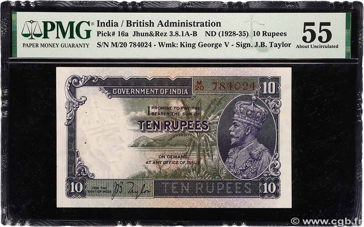 10 Rupees INDIA
1928 P.016a AU