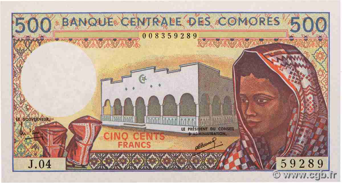 500 Francs COMORES 1994 P.10b1 NEUF
