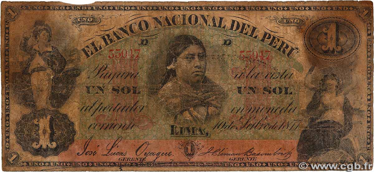 1 Sol PERU 1877 PS.321 G