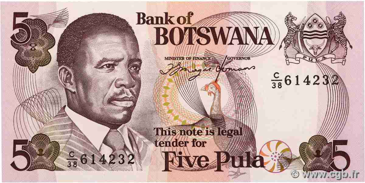 5 Pula BOTSWANA 1992 P.11 ST