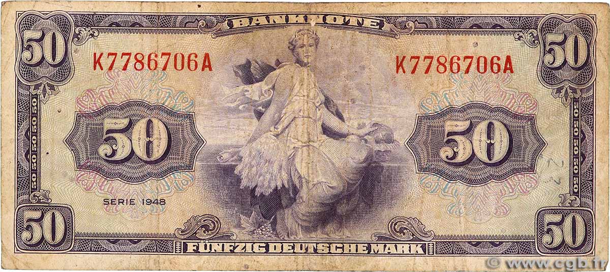 50 Deutsche Mark GERMAN FEDERAL REPUBLIC 1948 P.07a F