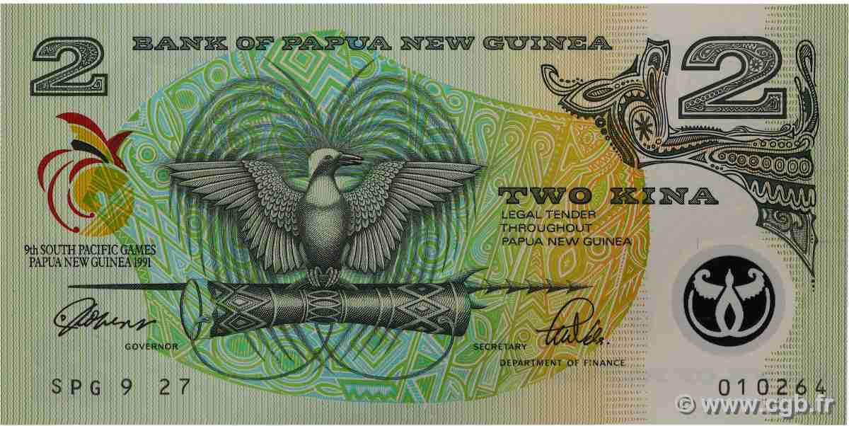 2 Kina Commémoratif PAPUA NUOVA GUINEA 1991 P.12a FDC