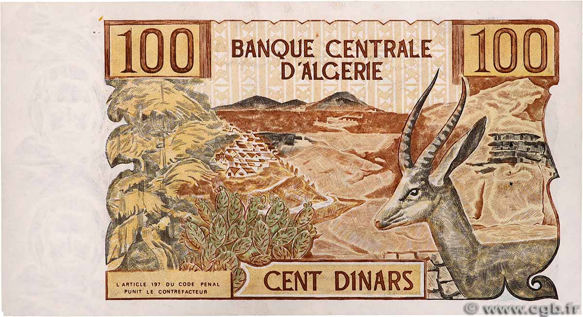 100 Dinars ALGÉRIE 1970 P.128b SPL