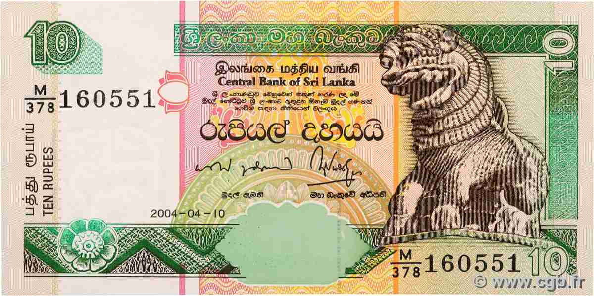 10 Rupees SRI LANKA 2004 P.115 NEUF