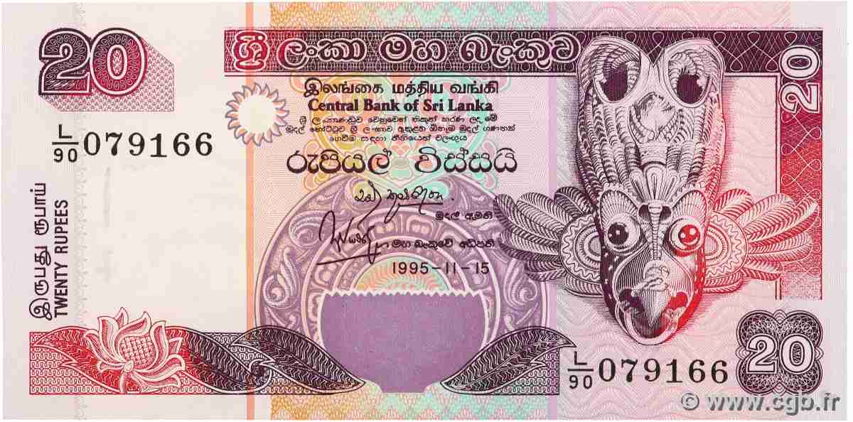 20 Rupees SRI LANKA 1995 P.109a ST