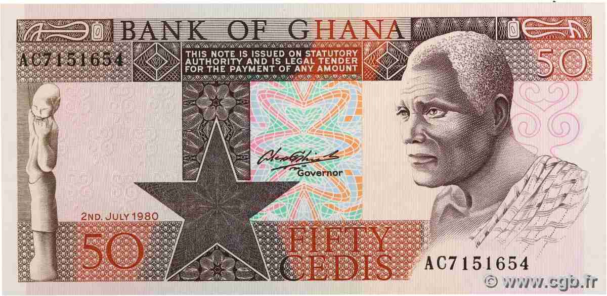 50 Cedis GHANA 1980 P.22b UNC-