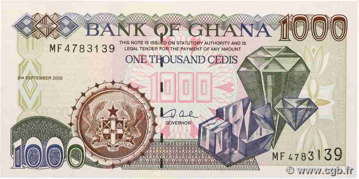 1000 Cedis GHANA 2002 P.32h NEUF