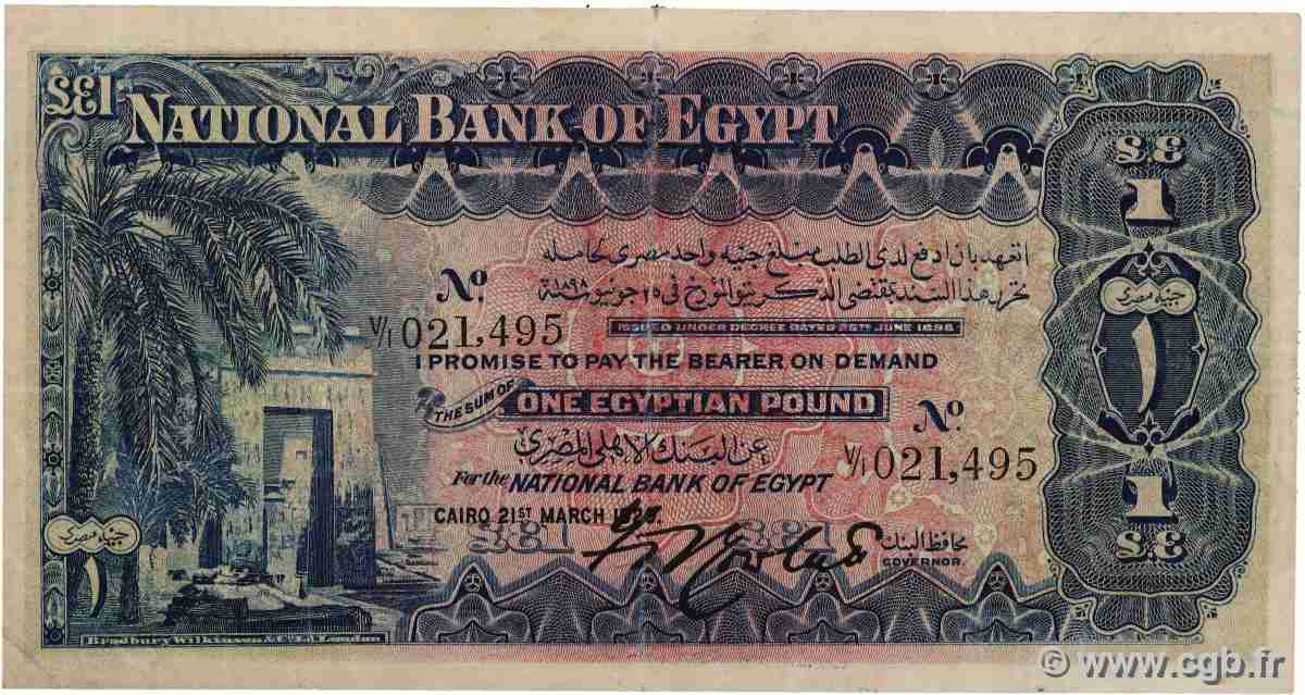 1 Pound ÄGYPTEN 1920 P.012a fSS
