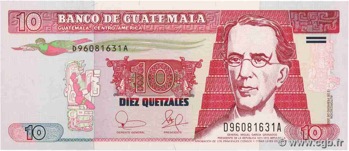 10 Quetzales GUATEMALA 2003 P.107 NEUF