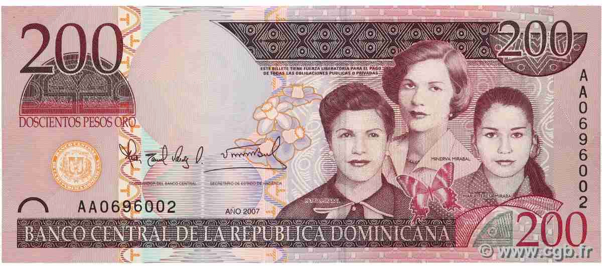 200 Pesos Oro RÉPUBLIQUE DOMINICAINE 2007 P.178 UNC-