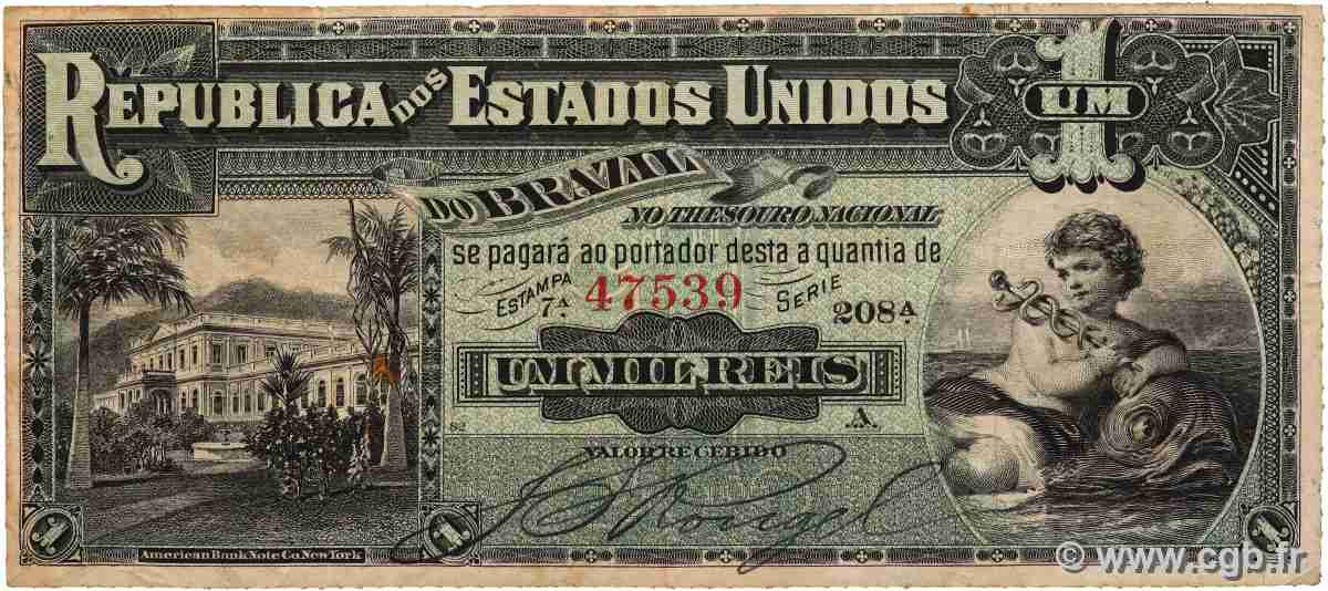 1 Mil Reis BRASILE 1891 P.003a MB