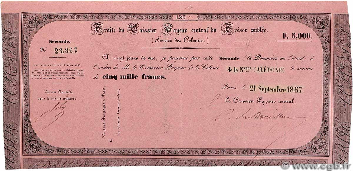 5000 Francs NOUVELLE CALÉDONIE 1867 NC.67.5000 XF