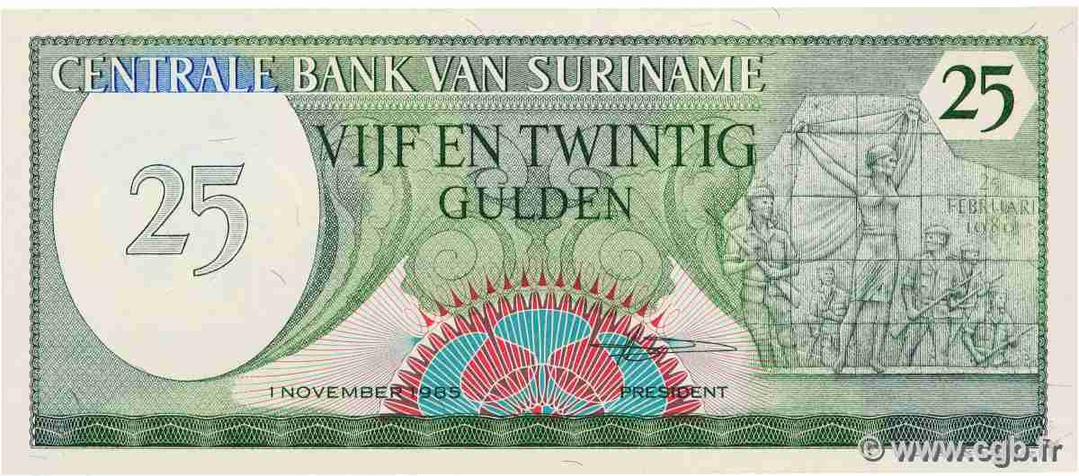 25 Gulden SURINAM 1985 P.127b UNC
