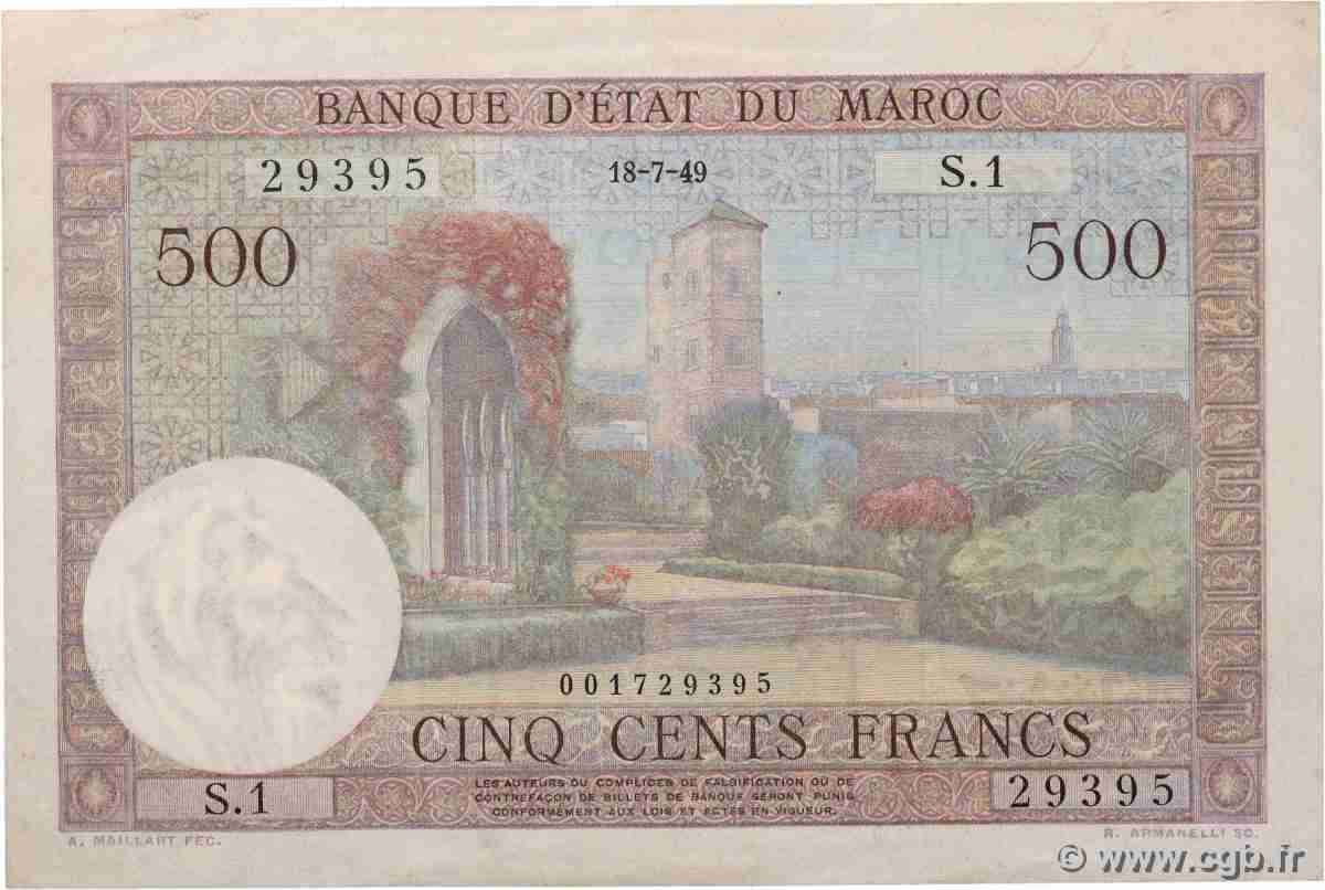 500 Francs MOROCCO 1949 P.46 VF