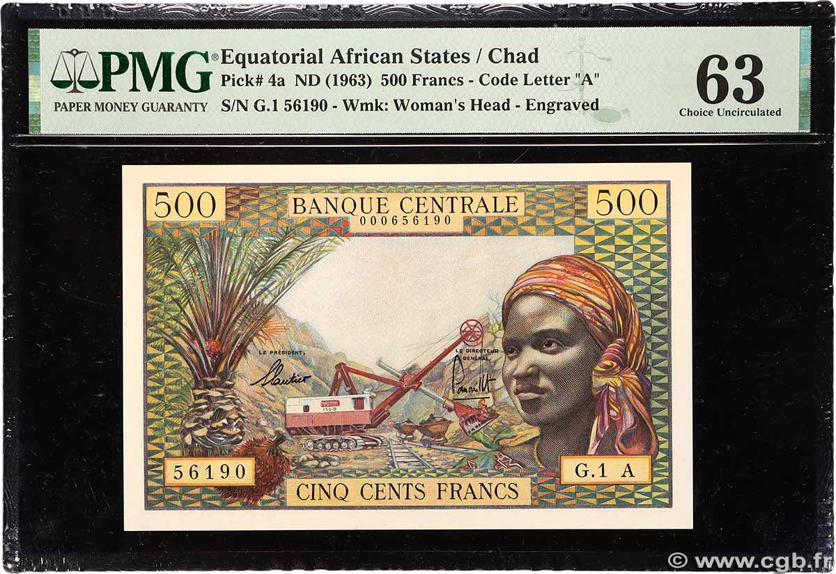 500 Francs type 1963A TCHAD 1963 A.274a pr.NEUF