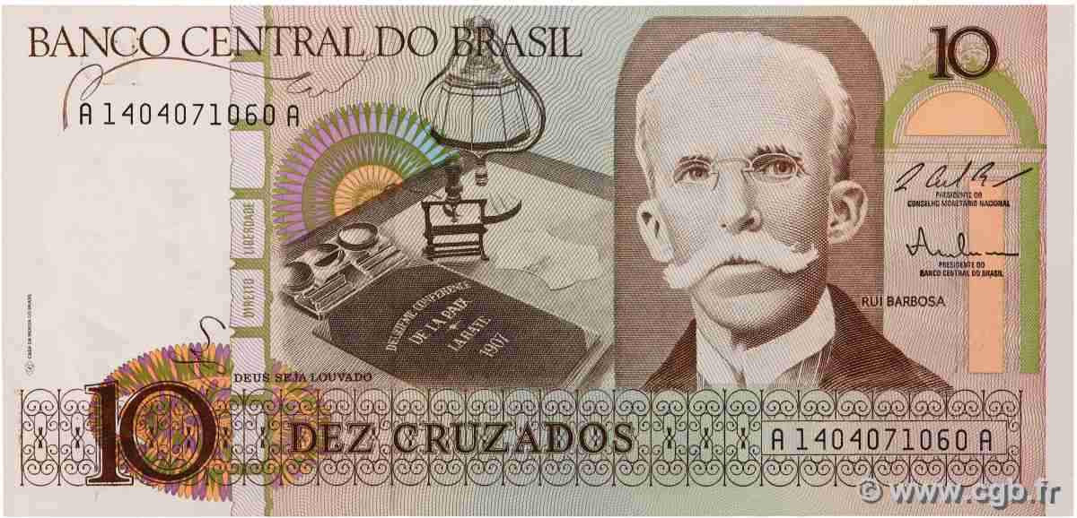 10 Cruzados BRAZIL 1987 P.209b UNC
