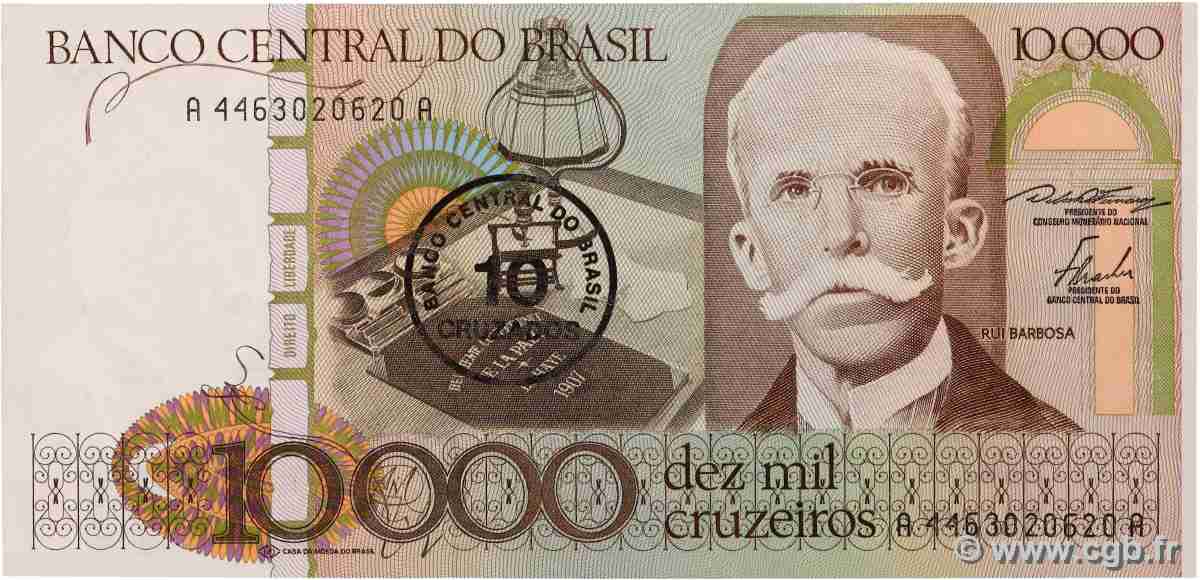 10 Cruzados sur 10000 Cruzeiros BRÉSIL 1986 P.206 NEUF