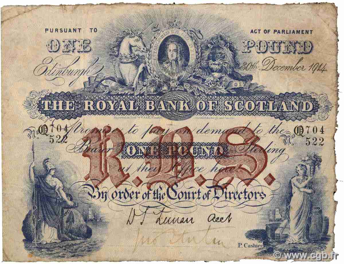 1 Pound ÉCOSSE 1914 P.316d pr.TB