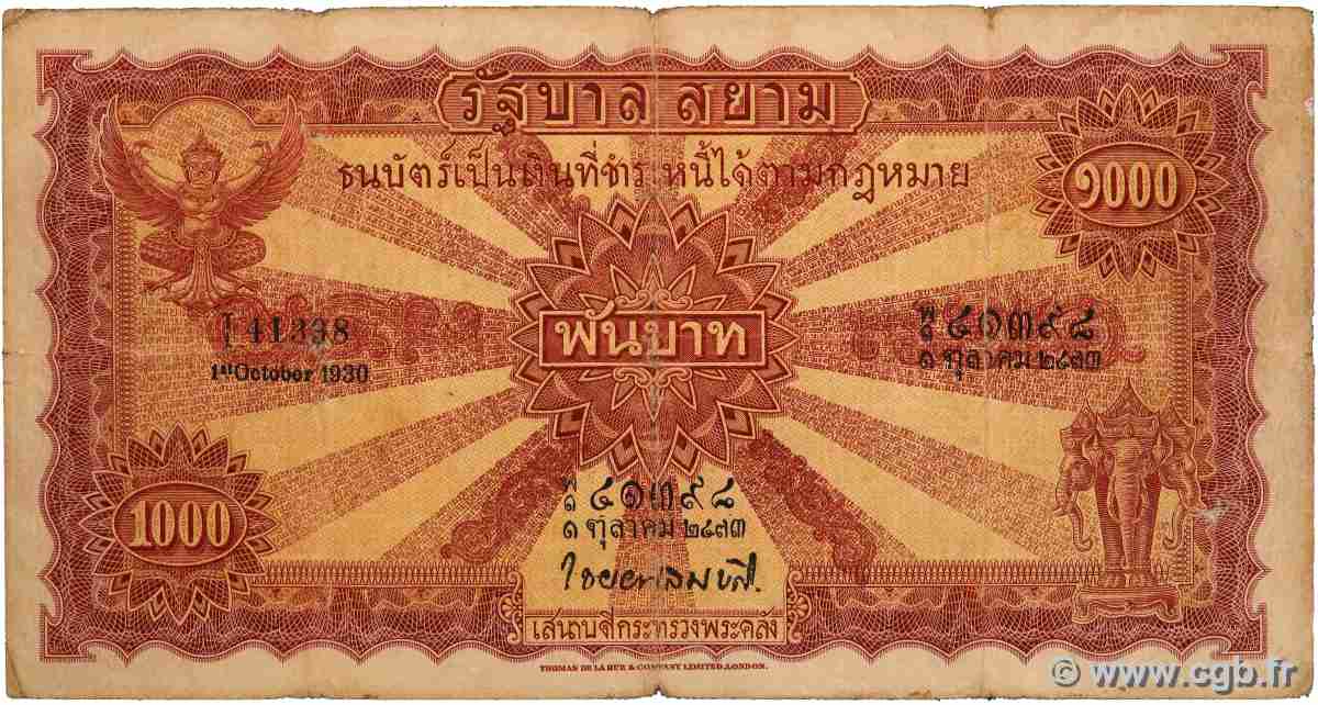 1000 Baht THAÏLANDE 1930 P.021b pr.TB