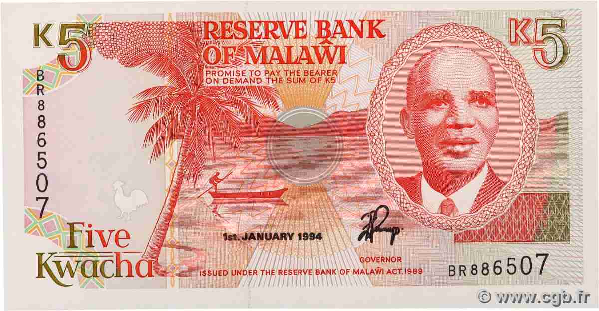 5 Kwacha MALAWI 1994 P.24b NEUF
