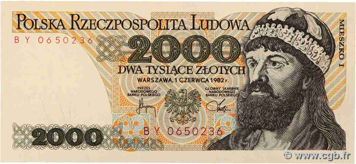 2000 Zlotych POLOGNE 1982 P.147c NEUF