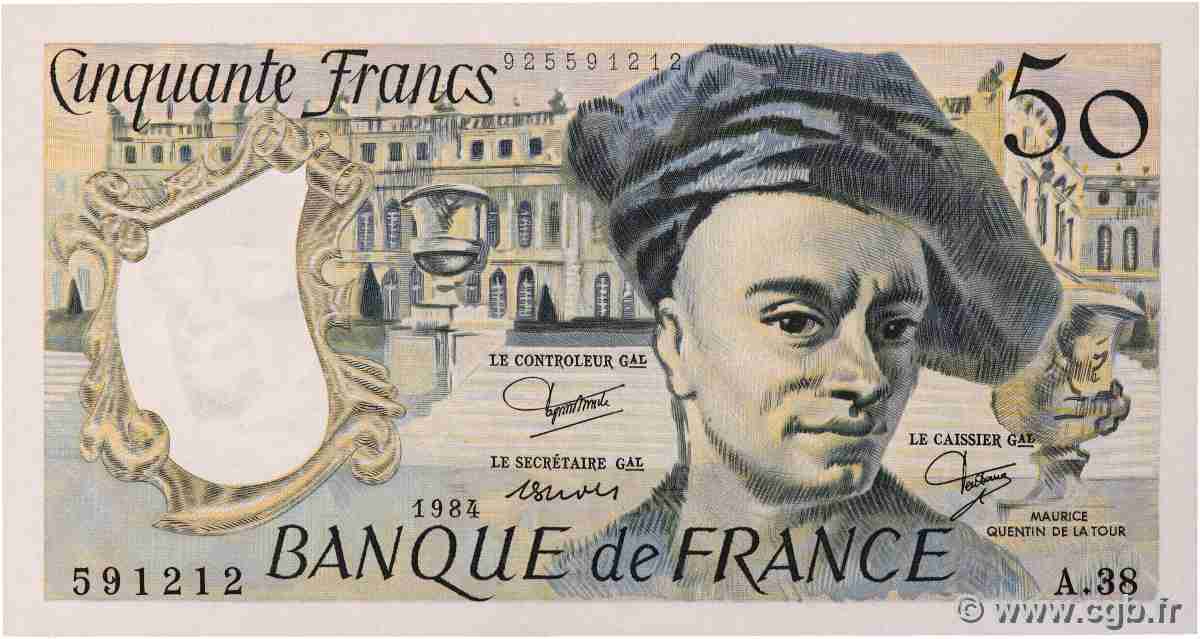 50 Francs QUENTIN DE LA TOUR FRANKREICH 1984 F.67.10 fST
