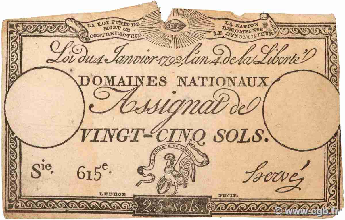25 Sols FRANKREICH 1792 Ass.25a S
