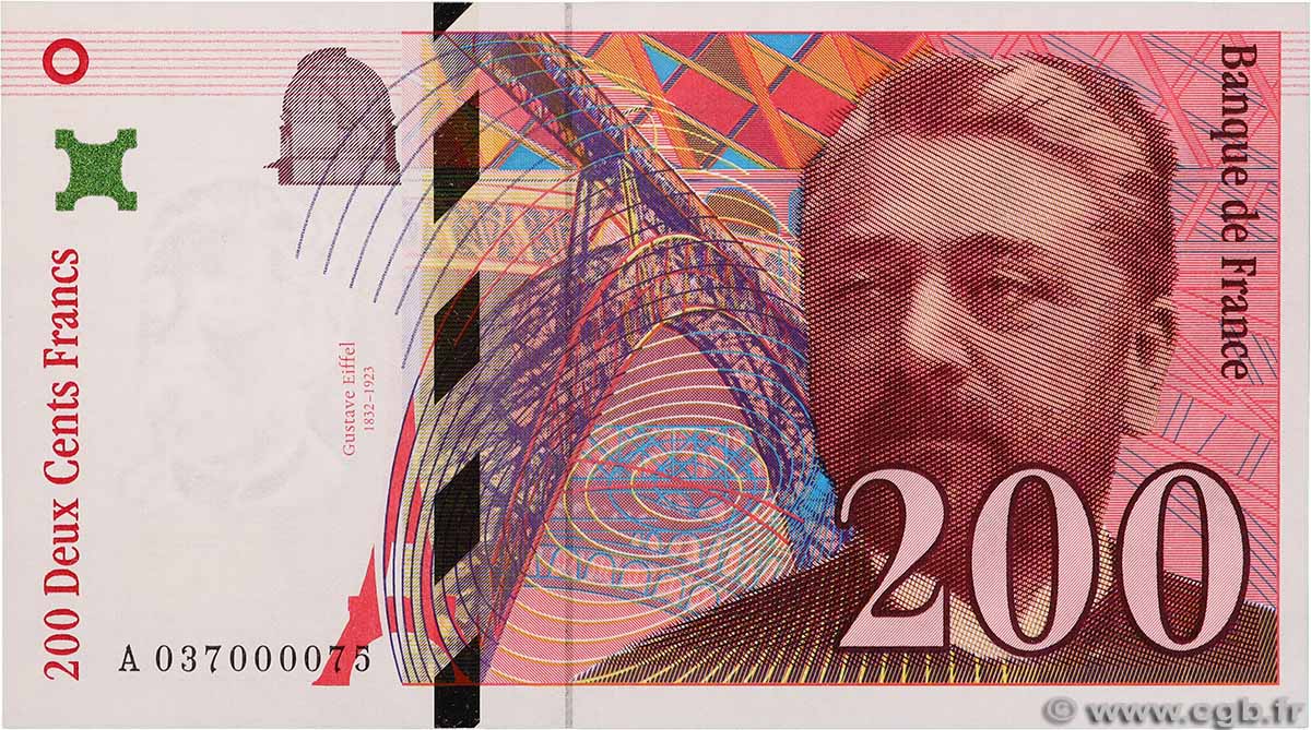 200 Francs EIFFEL Petit numéro FRANCE 1996 F.75.03A1 UNC