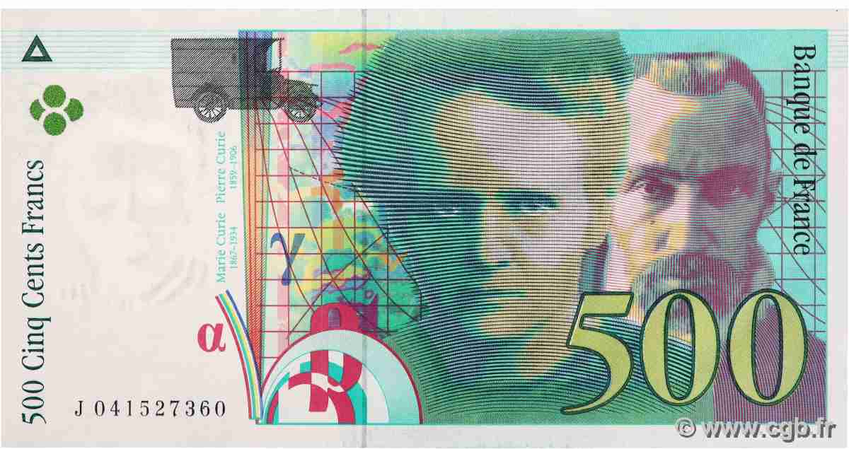 500 Francs PIERRE ET MARIE CURIE Sans STRAP Fauté FRANCE 1998 F.76f4.04 UNC-