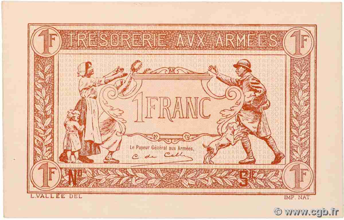 1 Franc TRÉSORERIE AUX ARMÉES 1917 Épreuve FRANCE 1917 VF.03.00Ec SPL+