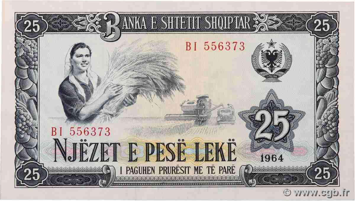 25 Lekë ALBANIEN 1964 P.37a fST+