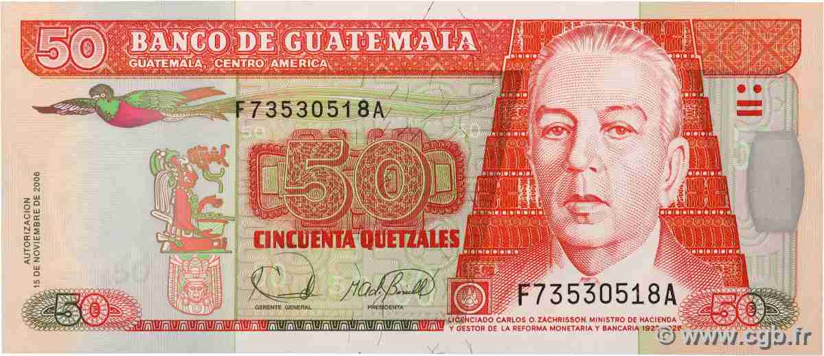 50 Quetzales GUATEMALA 2006 P.113a ST