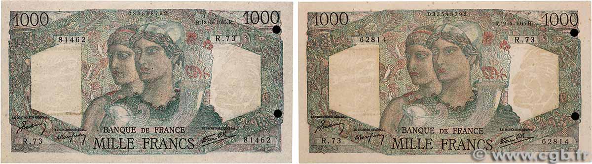 1000 Francs MINERVE ET HERCULE Faux FRANCE 1945 F.41.06x XF