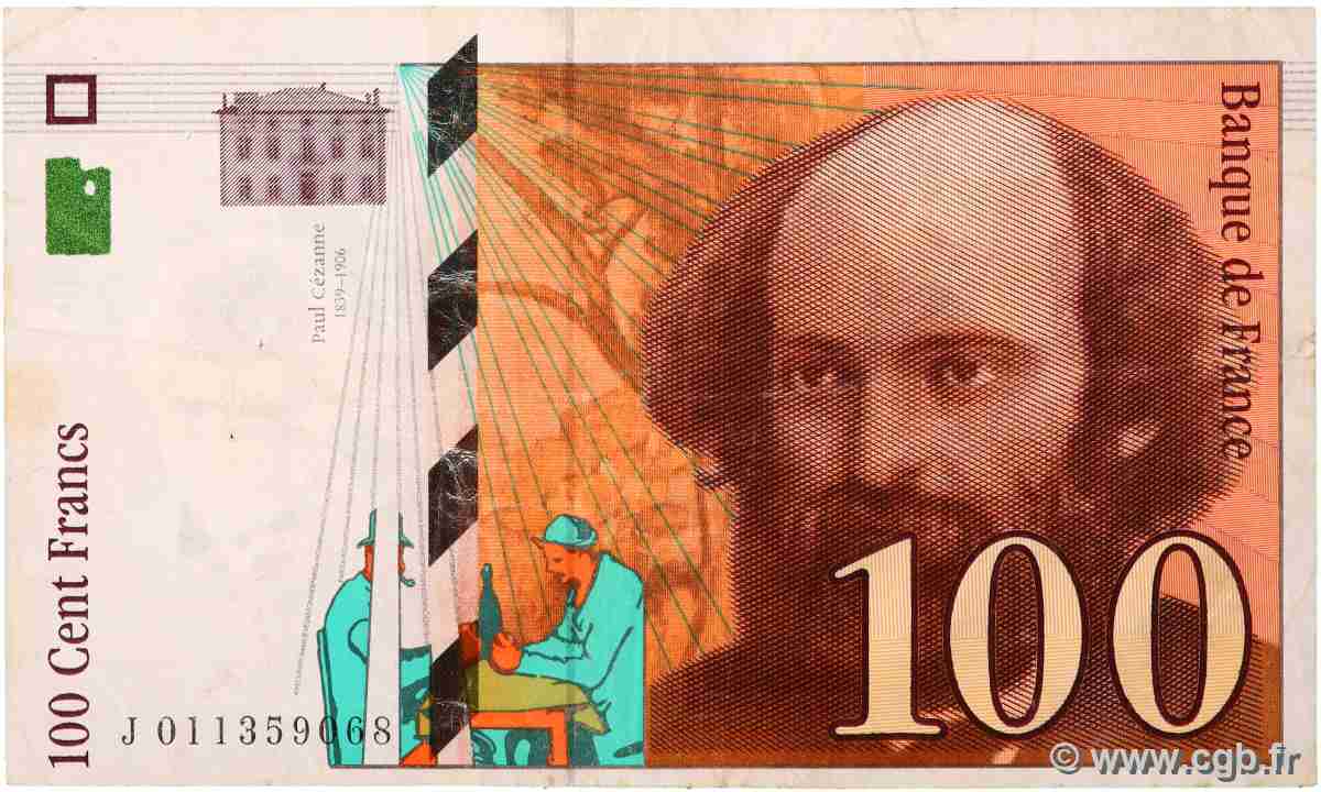 100 Francs CÉZANNE Fauté FRANKREICH 1997 F.74.01 S