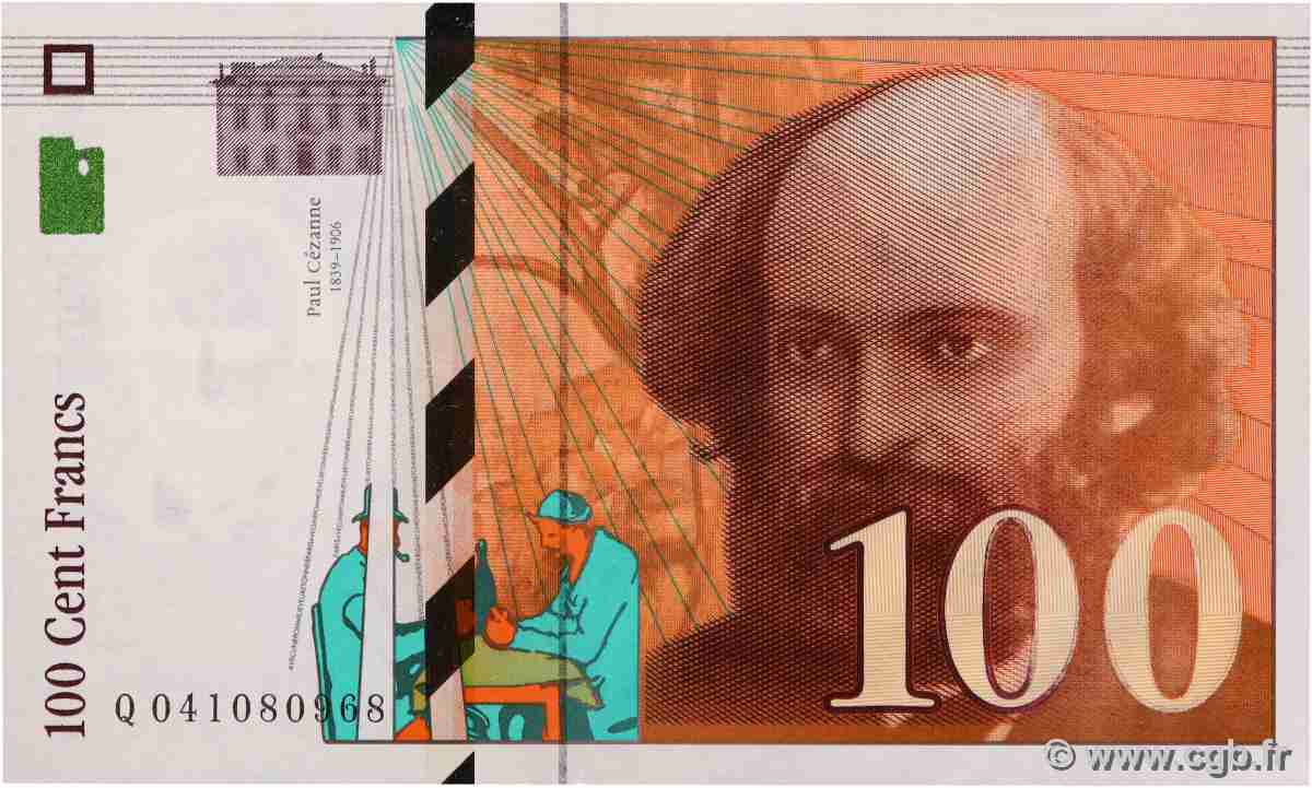 100 Francs CÉZANNE Fauté FRANCE 1998 F.74.02 XF