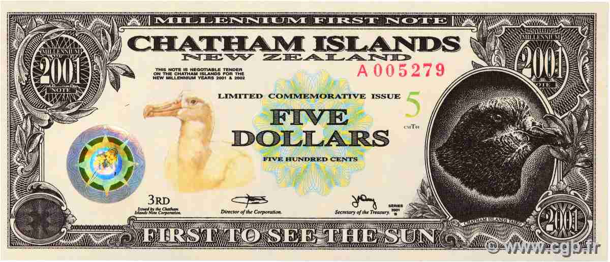 15 Dollars CHATHAM ISLANDS 2001 P.- UNC-
