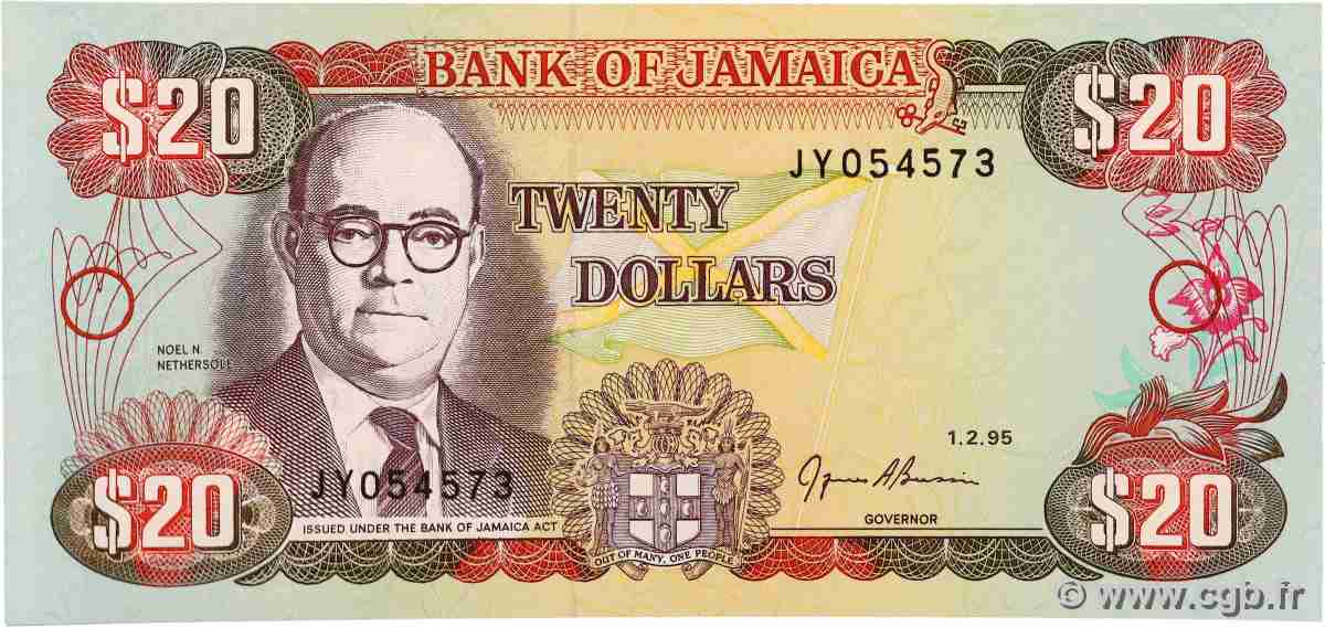 20 Dollars JAMAICA 1995 P.72e UNC