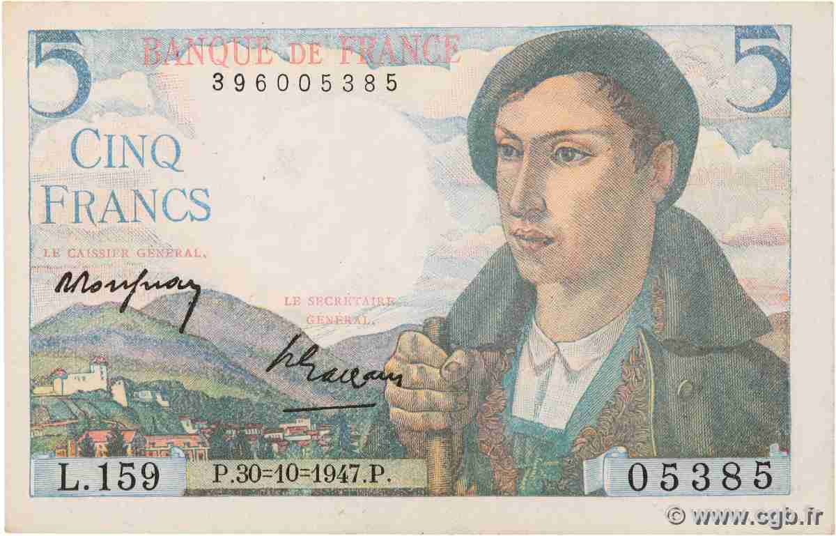 5 Francs BERGER FRANCE 1947 F.05.07a AU