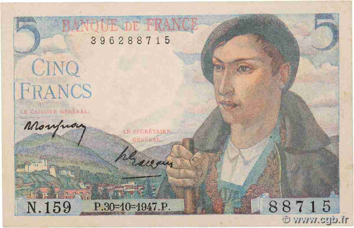 5 Francs BERGER FRANCE 1947 F.05.07a XF+