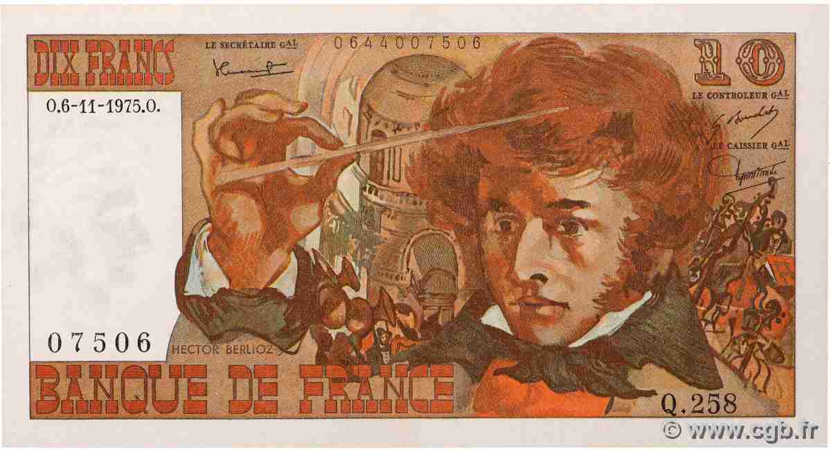 10 Francs BERLIOZ FRANKREICH 1975 F.63.14 ST