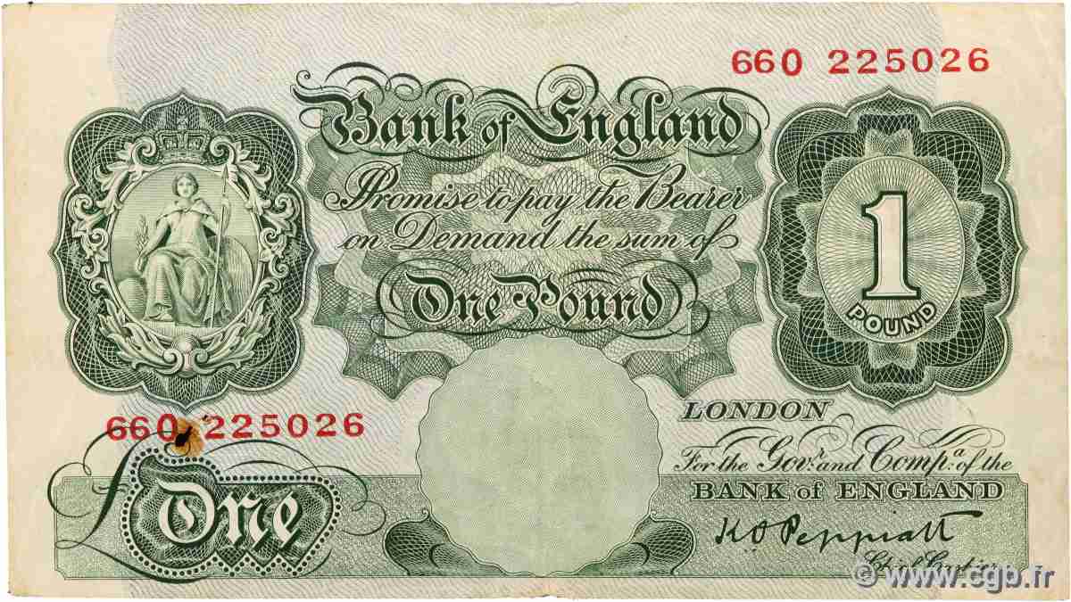 1 Pound ENGLAND 1948 P.363c fSS