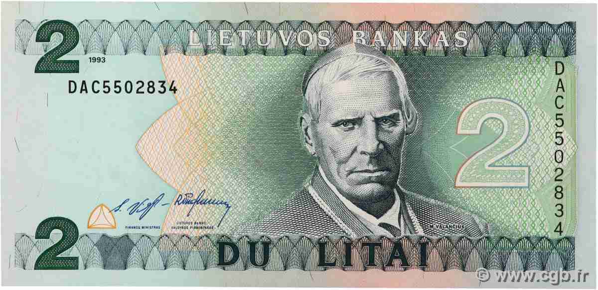 2 Litai LITUANIE 1993 P.54a NEUF