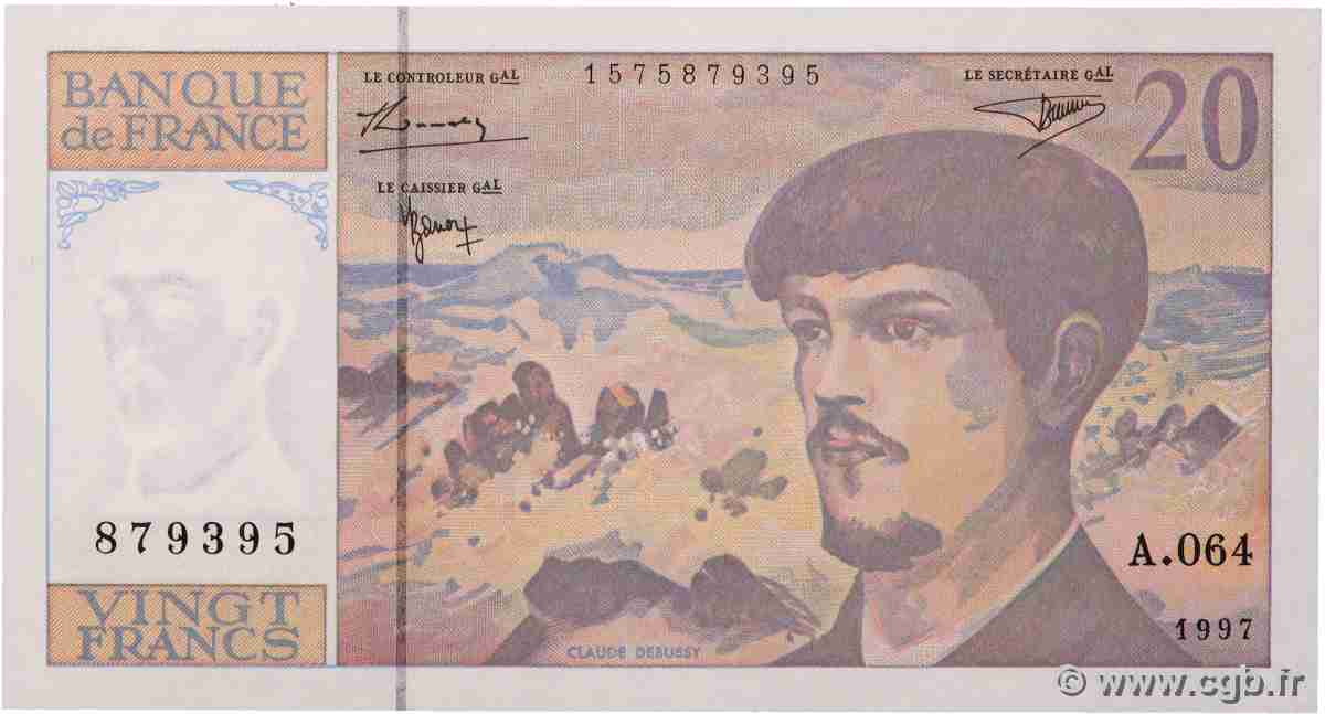 20 Francs DEBUSSY Modifié FRANCE 1997 F.66ter.02A64 UNC-