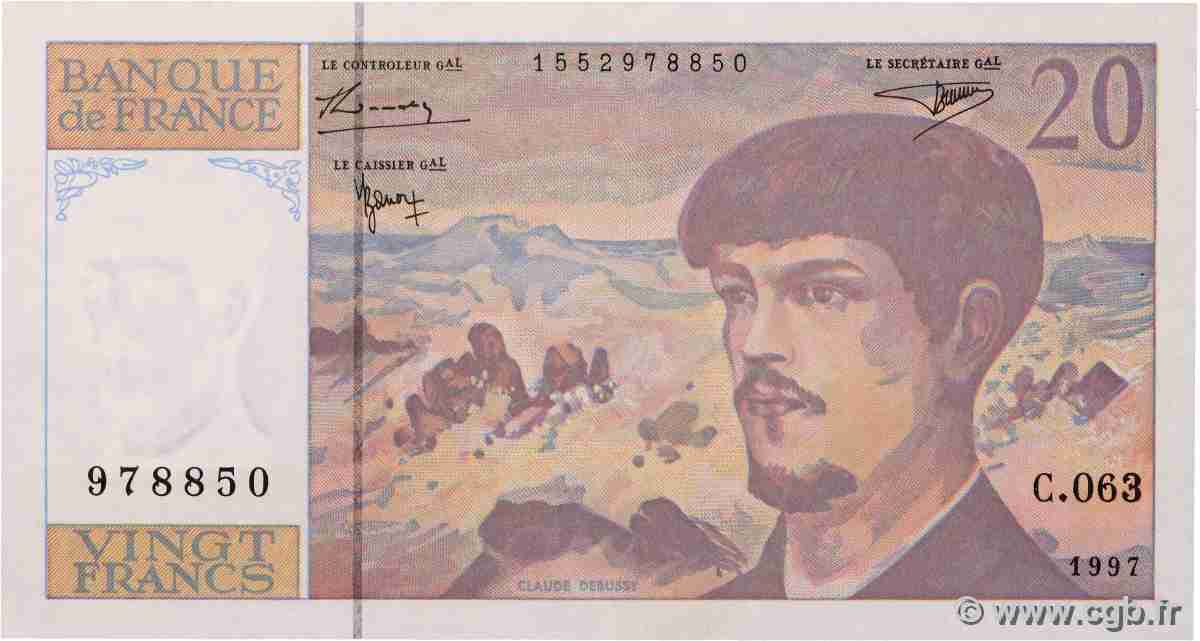 20 Francs DEBUSSY Modifié FRANKREICH 1997 F.66ter.02-63 fST+