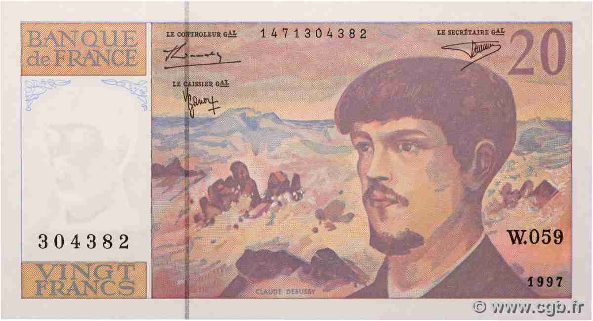 20 Francs DEBUSSY Modifié FRANKREICH 1997 F.66ter.02 ST
