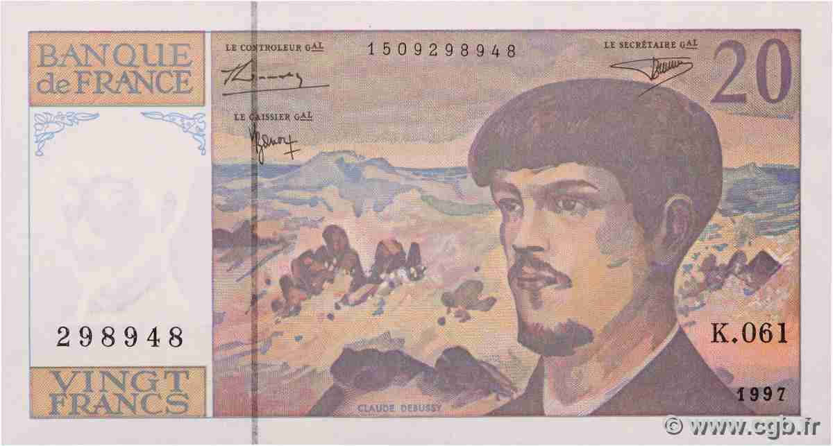 20 Francs DEBUSSY Modifié FRANCE 1997 F.66ter.02 XF+