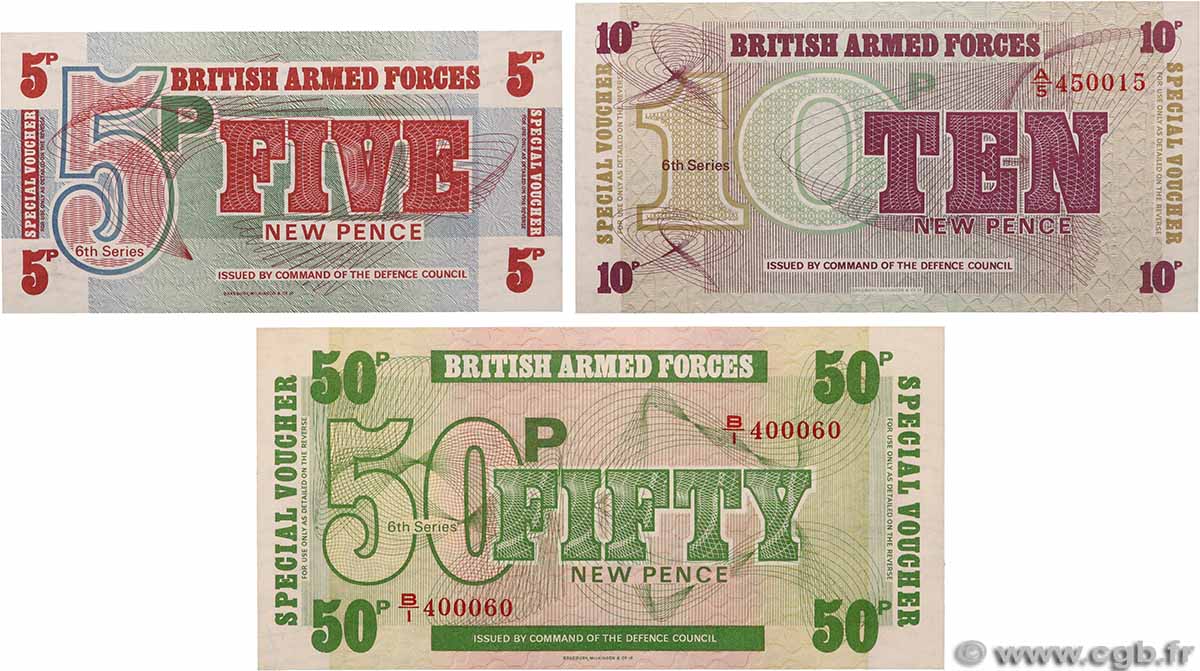 5, 10 et 50 New Pence Lot ANGLETERRE 1972 P.M047, P.M048 et P.M049 NEUF
