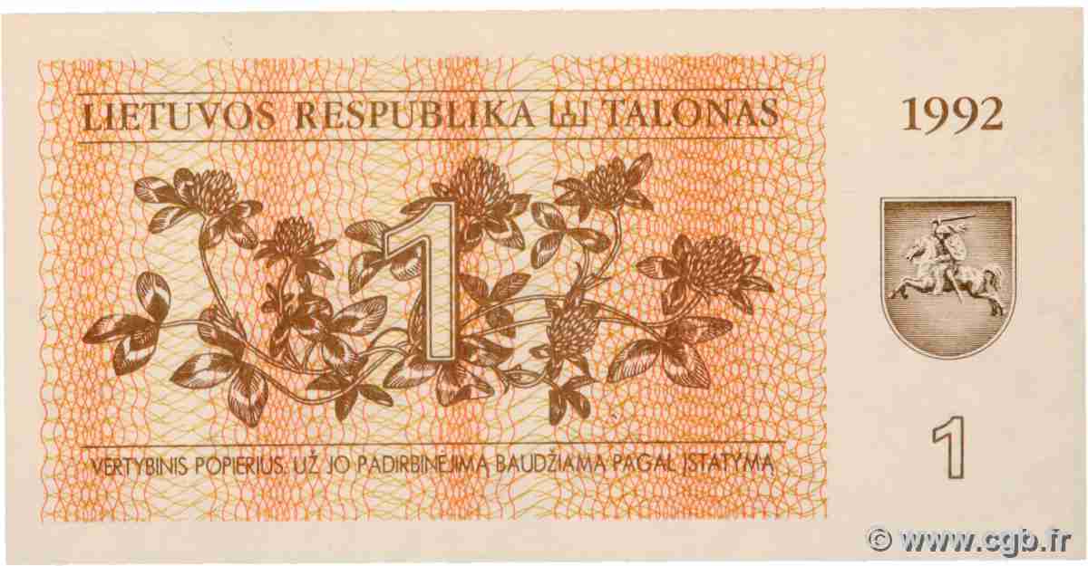 1 Talonas LITAUEN 1992 P.39 ST